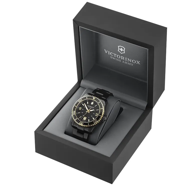 Caixas de presente de relógio personalizadas, caixas de luxo de alta qualidade embalagem fosca única preta vazia caixa de relógio de papel