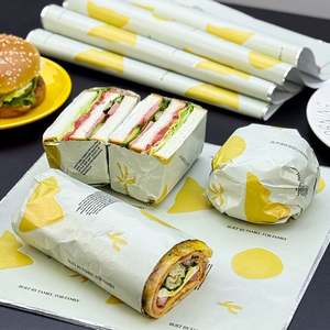 Coffee Shop Custom logo Aluminum Foil Insulated for Breakfast Sandwiches for Oil-Proof Fast Food Dining Plate Liner Paper - Product Image 5