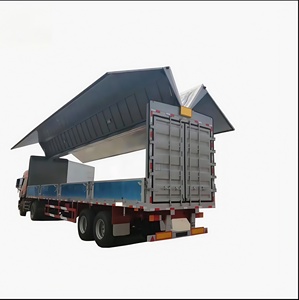 Semi-<span class=keywords><strong>remorque</strong></span> hydraulique à 3 essieux avec murs d'aile pour le transport de marchandises à faible densité. - Product Image 4