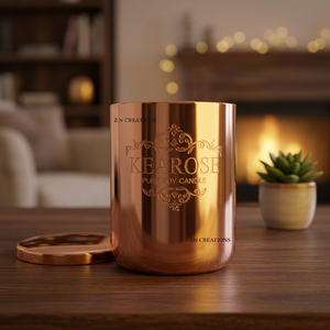 Conteneur à bougie en cuivre de luxe avec couvercle, pots à bougie en or rose pour la fabrication de bougies, récipients en étain, récipient à cire parfumée - Product Image 1