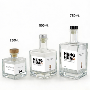 Precio al por Mayor, Botella de Vidrio Cuadrada de 250ml, 500ml, 750ml para Ginebra, Tequila, Ron, Licor, <span class=keywords><strong>Mezcal</strong></span> - Product Image 6
