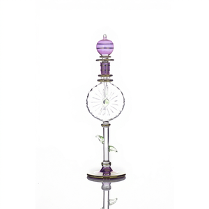 Flacon de parfum en verre égyptien soufflé à la main, détails dorés |   Décoration carrée écologique de luxe pour les intérieurs d'hôtels spa - Product Image 1