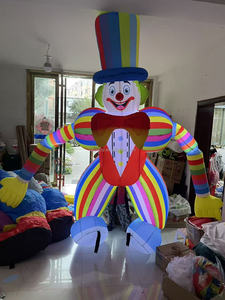 Vendita calda gigante 3m 3 5m Clown gonfiabile con tuta a LED burattino per eventi all'aperto personalizzabile spettacolo di sfilata di circo Costume - Product Image 4
