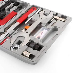 Kit d'outils de réparation de vélo tout-en-un 22 pièces, portable, en fer, avec clés de mécanicien, pour VTT et vélo de route, pour l'entretien en garage, boîte à outils pour chaîne et rayons - Product Image 3