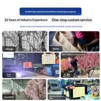Arbre artificiel de fleurs de cerisier et de pêcher sur mesure, en plastique rose, multi-pièces, pour centres commerciaux, parcs à thème et hôtels - Prêt à expédier (RTS)