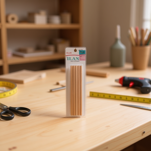 Ilan Set di 6 Perni in Legno 8x8x300mm per Progetti Artigianali e Fai-da-Te - Product Image 3