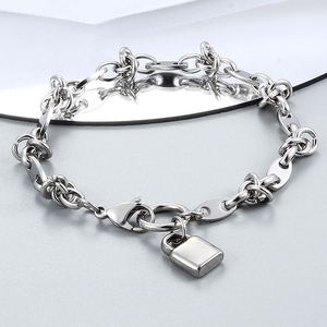 Bracelets en acier inoxydable <span class=keywords><strong>N</strong></span> <span class=keywords><strong>de</strong></span> la collection <span class=keywords><strong>U</strong></span>, bijoux fantaisie en forme <span class=keywords><strong>de</strong></span> cœur et <span class=keywords><strong>de</strong></span> clé, couleur or et argent, prix d'usine, cadeau idéal - Product Image 4