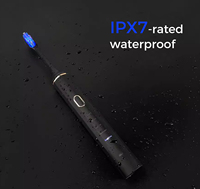 Brosse à dents électrique blanchissante avec technologie de lumière bleue LED 8 LED, 5 modes, moteur sonique, IPX7, charge sans fil, autonomie de 50 jours