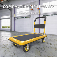 Portable 90*60 500kg chariot de Transport à domicile pliable Double faisceau tracteur remorque voiture plate-forme à quatre roues pour petit espace