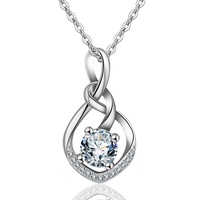 Collier pour femme en argent sterling 925 gros diamant pendentif goutte d'eau bijoux à la mode mariages fêtes avec perle de zircon