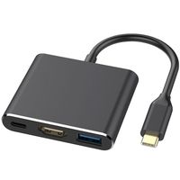 Multiport aluminium Aloi kualitas tinggi 3 in 1 usb Tipe c hub ke HDMI kecepatan tinggi 3.0 usb Tipe c ke HDMI adaptor hd 4k usb c hub 3.0