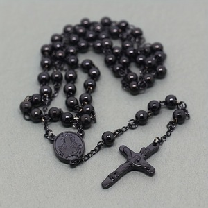 Collar de Rosario Unisex de Acero Inoxidable con Cuentas de 6mm, Cruz de San Judas Tadeo y Medalla de <span class=keywords><strong>la</strong></span> <span class=keywords><strong>Virgen</strong></span> de Guadalupe, Regalo Religioso - Product Image 4