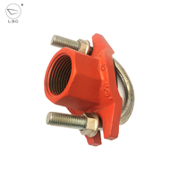 FM pour système d'extinction d'incendie haute pression homologué, boulons en U en fonte ductile fabriqués en Chine, peints, raccords mécaniques en T NPT
