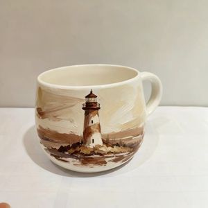 Tasse à <span class=keywords><strong>café</strong></span> en céramique faite à la main personnalisée <span class=keywords><strong>phare</strong></span>-cadeau de vacances en porcelaine personnalisé - Product Image 5