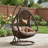 2026 Fauteuil suspendu balancelle à bascule en métal, style hamac double, avec accoudoirs, pour balcon et extérieur