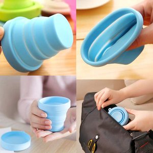 Tasse en silicone pliable portable, réutilisable, de qualité alimentaire, avec couvercles, design classique traditionnel, idéale pour un cadeau - Product Image 4