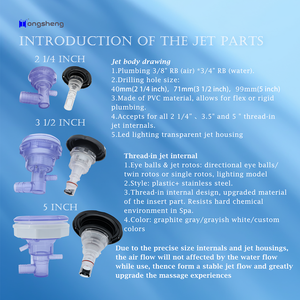 ポータブルモダンLED照明ハイドロマッサージジェットノズル40ジェット4-5人用屋外ジャグジー浴槽交換部品中国工場 - Product Image 2