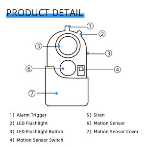 جهاز إنذار شخصي صغير للمفاتيح بصوت عالٍ <span class=keywords><strong>120</strong></span> ديسيبل للدفاع عن النفس والأمان للنساء والأطفال وكبار السن مع ضوء وامض - Product Image 3