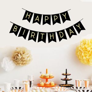 Bannière en papier queue de poisson rose Joyeux Anniversaire, décoration de fête et toile de fond pour célébrations d'anniversaire - Product Image 2