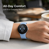 Tali Jam Tangan Silikon Lembut Lepas Cepat dengan Konektor Logam dan Gesper Pin untuk Google Pixel Watch 45mm 1 2 3 4 Tali Pengganti