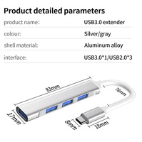 Multi USB 3.0 HUB, extension de séparateur à 4 ports haute vitesse pour PC portable de bureau, adaptateur USB 3.0 avec fonction de chargement rapide