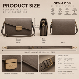 Sac bandoulière homme en cuir PU, sac messager minimaliste, sac à rabat décontracté pour affaires, sac à bandoulière réglable, OEM ODM - Product Image 5