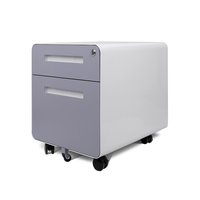 Meuble de rangement mobile moderne à 2 tiroirs avec serrure pour le commerce extérieur, armoire de classement sous bureau sur roulettes