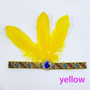 Serre-tête à plumes style indien, coiffe ethnique à plumes, accessoires de performance pour tambour africain, vente en gros - Product Image 1