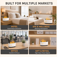 Humidificateur à effet flamme avec télécommande et musique Bluetooth, deux modes de brume pour salon, hôtel, spa