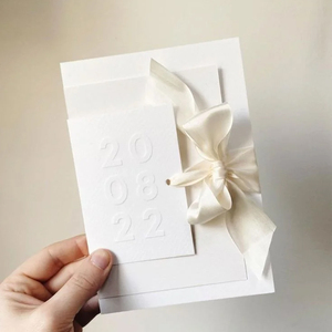 การ์ดเชิญแบบกำหนดขนาดเองพร้อมลายนูน, นามบัตรสไตล์ตะวันตก, กระดาษทำมือแบบ<span class=keywords><strong>จีน</strong></span>, การพิมพ์บนกระดาษแข็ง, และซองจดหมาย - Product Image 2