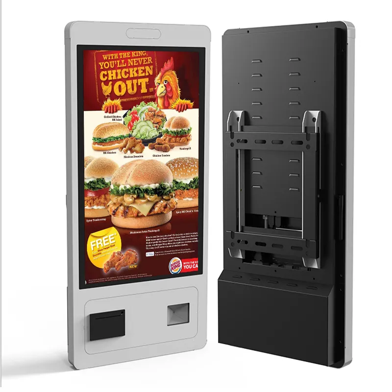 Fast Food 21.5 24 32 inç dokunmatik ekran POS kendini ödeme makinesi Self-Service ödeme sipariş restoranlar için Kiosk