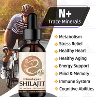 Huile de gouttes de Shilajit liquide biologique pur de marque privée, gouttes de Shilajit avec 85 oligo-éléments et acide fulvique