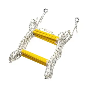 Fire Escape Rope Ladder Flame Resistant Emergency Fire Safety Evacuation 2-3 Story 16 Ft Fire Rescue Ladder with Hook Carabins