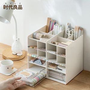 Organisateur de bureau OEM/ODM grande capacité avec 9 compartiments, support de rangement de bureau en plastique pour stylos - Product Image 1