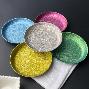 Assiette en titane pur cristallin mat, grand motif de fleurs de glace, facile à nettoyer, légère, pour fruits et légumes, pour la maison et l'extérieur - Product Image 2