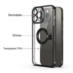 Luxury Designer Case With Logo Hole Transparent TPU Electroplated Camera Protection Phone Cover For Iphone Xr Xs 7 8 Plus Se