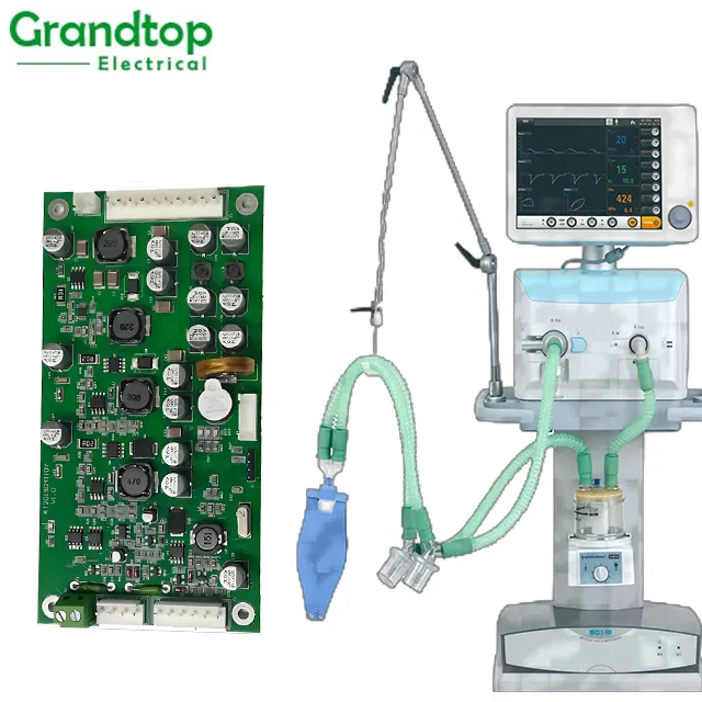 China Aangepaste Ziekenhuis Ademhalingsapparatuur Ademhalingsventilator Pcba Voor Icu Ventilator Machine Medische Apparatuur