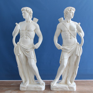 Buste de figurine masculine en fibre de verre de style européen, statue de gentleman grec antique, décoratif pour entrée de château ou bar à vin - Product Image 3