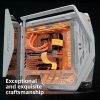 Rog Genesis boîtier personnalisé 701 daim panneau de lumière blanche en alliage d'aluminium ordinateur de bureau co-marqué ATX pleine tour côté Stock