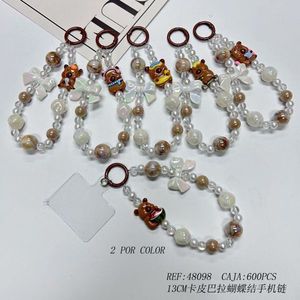 Ciondolo per cellulare Cadia Para Movil Bow da 13 cm con orsetto e perle per decorazione del telefono. - Product Image 3