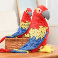 Animaux en peluche de zoo personnalisés colorés, jouets en peluche confortables en coton PP et maille pour enfants, vente en gros de poupées en peluche d'oiseaux perruches