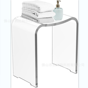 Taburete de Baño Acrílico Tomato 400x280x450mm, Diseño Moderno y Minimalista para Baño, Ducha y Entrada - Product Image 1