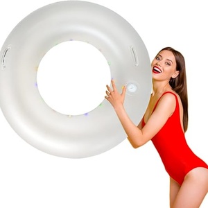 Bouée de piscine gonflable LED pour adulte, bouée de natation LED 105 cm, grand radeau gonflable pour l'été et la plage - Product Image 2