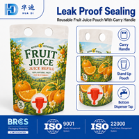 Pochette personnalisée pour jus de fruits 3L, réutilisable, avec poignée et robinet, pour les acheteurs de boissons en extérieur