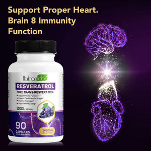 Resveratrol organik 1480mg Gomitas bubuk dan kapsul suplemen Vitamin aktif bahan yang dikemas dalam toples Mason - Product Image 3