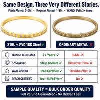 Bracelets Joncs en Acier Inoxydable Ultra-Fins de 3 mm Plaqué Or Rose 18 carats avec Zircons AAA pour Femmes – Vente en Gros, Prêts à l'Expédition