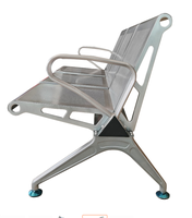 Chaise d'hôpital 3 places Zone d'attente Accoudoirs Chaise d'attente en acier inoxydable Chaise de patient