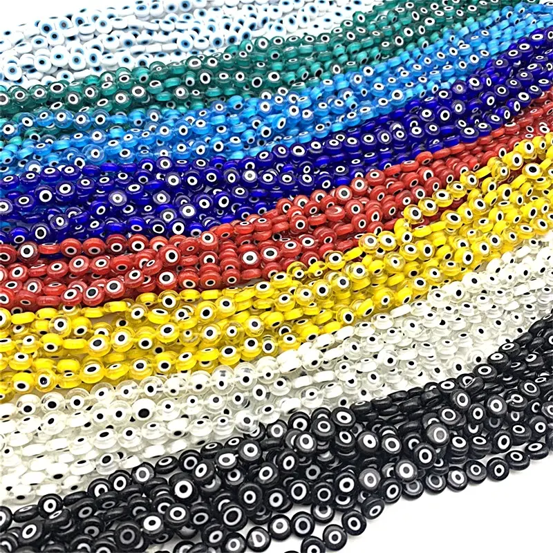 Großhandel Multi-Color 6MM Flat Runde türkische böse Augen Glas perle