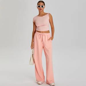 ชุดโยคะออกกำลังกายผู้หญิง 2 ชิ้น ขายดี เอวกลาง ระบายเหงื่อได้ดี ทนทาน กางเกงลำลอง เสื้อครอปท็อป ไซส์ใหญ่ มีเชือกผูก - Product Image 6