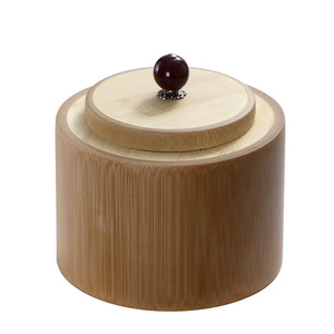 Natural portable <b>bamboo</b> tea caddy, tea storage box, tea rinsing <b>container</b>, small airtight <b>bamboo</b> tube, small green tangerine - Product Image 5